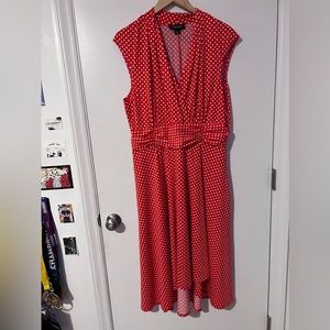 Orange polkadot, dress by perceptions, New York and ladies size XL